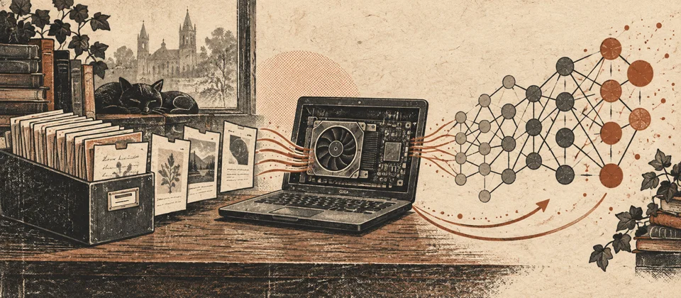 A laptop GPU feeding a growing neural network