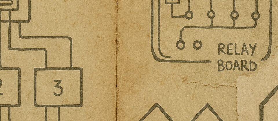 Distressed engineering notebook with storage buckets, migration arrows, and reliability checklist
