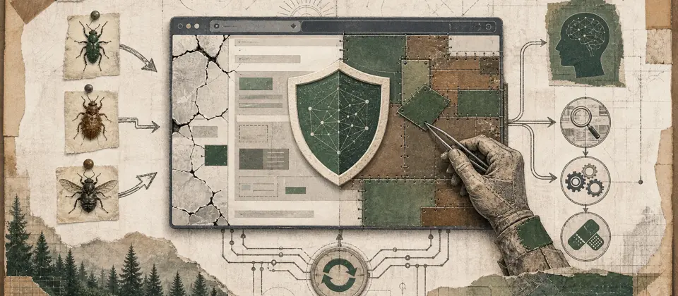 Worn journal thumbnail for the Chrome security and AI bug-fixing story